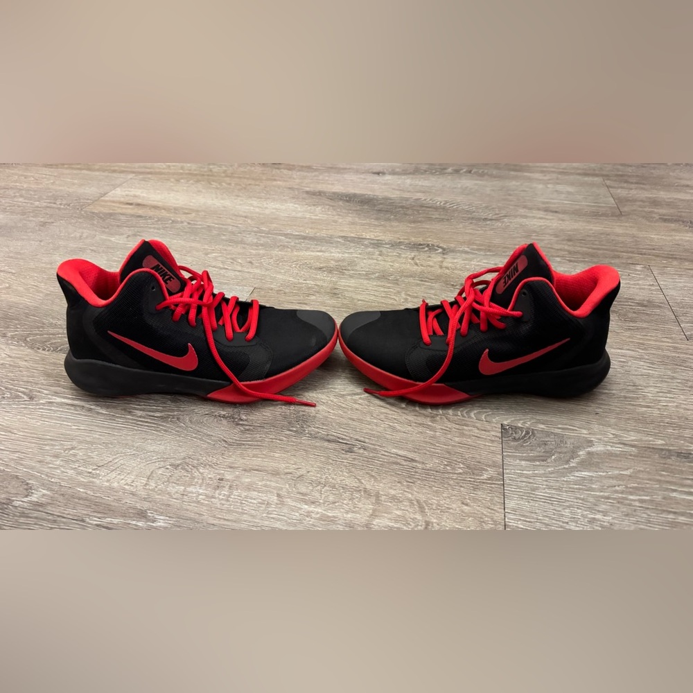 Nike Precision 3 Red and Black Basketball Men’s Shoes - Picture 5 of 7
